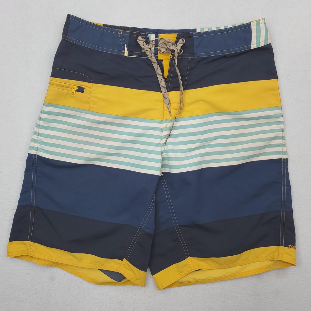 Patagonia Wavefarer Board Shorts Mens 31 Multicolor Striped Surf Swim Trunks